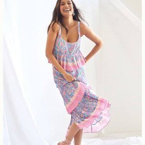 NWT Plenty By Tracy Reese Meadow Tiered Midi Skirt Anthropologie Ruffle Print S